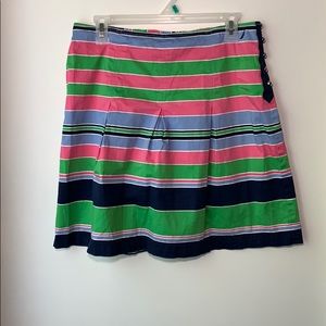 Blue Green Pink Striped A-Line Skirt from Nautica